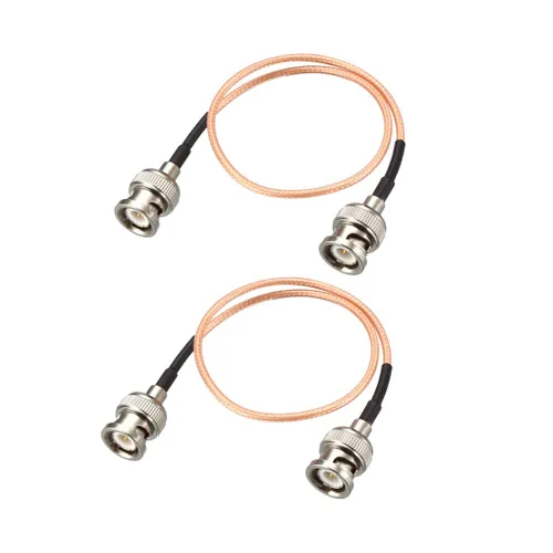 Vista 7 de uxcell Cable coaxial BNC macho a BNC macho RG316 RF cable coaxial de 50 ohmios 0.5 pies 2 piezas para señales de video, CCTV, DVR, cámara