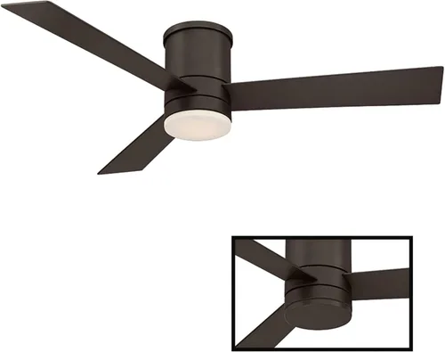 Vista 3 de Axis Smart - Ventilador de techo empotrado de 3 aspas para interiores y exteriores, 52 pulgadas, bronce con kit de luz LED de 3000 K y control