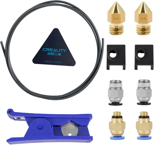 Creality Upgrade Kit de impresora 3D con tubo de PTFE ultra suave 1M, cortador de tubo de teflón PTFE, accesorios neumáticos y calcetines MK8 y