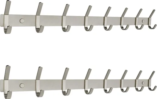 Vista 9 de Perchero pequeño de montaje en pared, de níquel cepillado, de acero inoxidable de 6 pulgadas, con 2 ganchos dobles resistentes, colgador de pared
