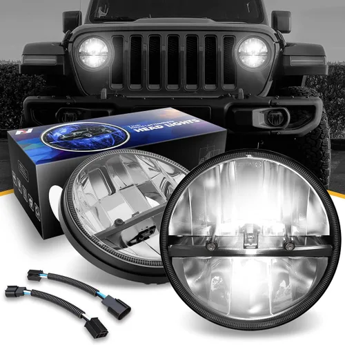 Vista 10 de Conjunto de luces antiniebla LED de 4 pulgadas con anillo de halo DRL, señal de giro compatible con Wrangler 07-17 / 14-18 Cherokee / 11-14 Charger