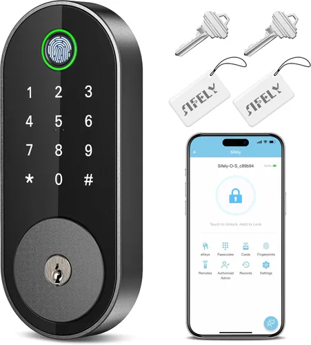 Cerradura inteligente de huellas digitales con teclado – Cerradura de entrada sin llave para casa, apartamento, oficina, Airbnb, alquiler, niños y