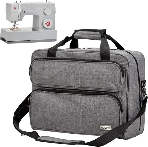 Vista 8 de Homest - Estuche de transporte para máquina de coser; bolsa universal con correa para el hombro, compatible con Singer, Brother, Janome, diseño