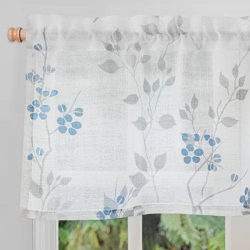 Vista 20 de Beauoop 2 paneles de cortinas semitraslúcidas de lino floral de 54 pulgadas de largo, para sala de estar o dormitorio, cortinas rústicas con textura