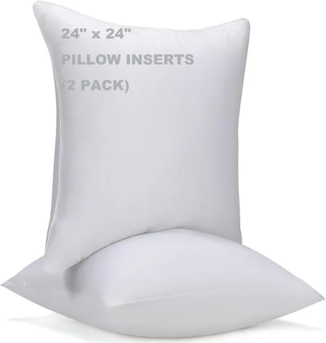 Vista 9 de WINGLAM, Rellenos de almohada, almohadas decorativas, relleno de funda, blanco, paquete de 2, 18 x 18 pulgadas, hipoalergénico, poliéster, ultra