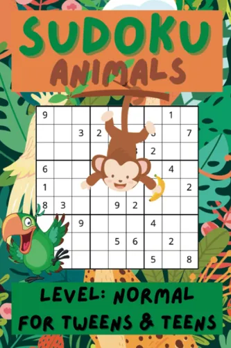 Sudoku Animals, Level Normal, for Tweens and Teens 6 x 9 inch, Large Print, Activity Book, 50 Sudoku Puzzles with Solutions for Tweens and Teens,