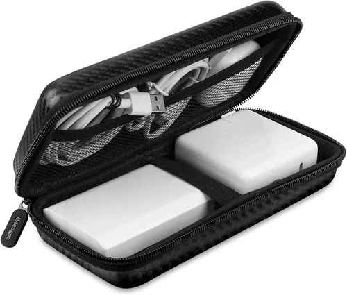 Vista 16 de iMangoo - Estuche de viaje a prueba de golpes, funda rígida, resistente al impacto, con organizador de cable USB, accesorios, bolsillo organizador