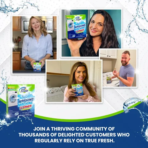 Vista 6 de True Fresh Tabletas limpiadoras para lavadora, 15 tabletas sólidas de limpieza profunda, finalmente limpia todas las lavadoras, incluida la carga