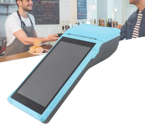 Vista 3 de Impresora de recibos de terminal de punto de venta Android, impresora de escáner de código de barras de mano de 2.283 in con pantalla de 5.5