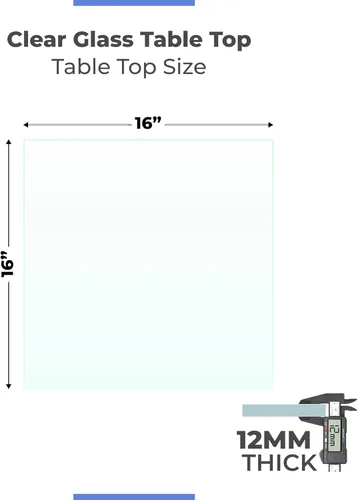 Vista 2 de Tablero de vidrio templado transparente de 10 pulgadas cuadradas con borde biselado de 1/2 pulgada de espesor para mesas de comedor, de café