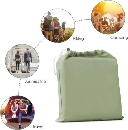 Vista 7 de V VILISUN Forro para saco de dormir, ligero, portátil, suave para viajes y campamento, con bolsa compacta y de transporte, para viajes, hotel