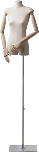 Adjustable Female Mannequin Dress Form 52"-76" with Sturdy Metal Base - Ideal for Sewing, Clothing Display, Jewelry Shops, Retail Stores - Versatile
