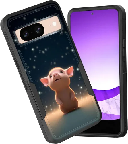 Vista 128 de Funda para Pixel 7a, funda protectora híbrida de doble capa resistente a prueba de golpes de policarbonato duro de silicona suave TPU para Google