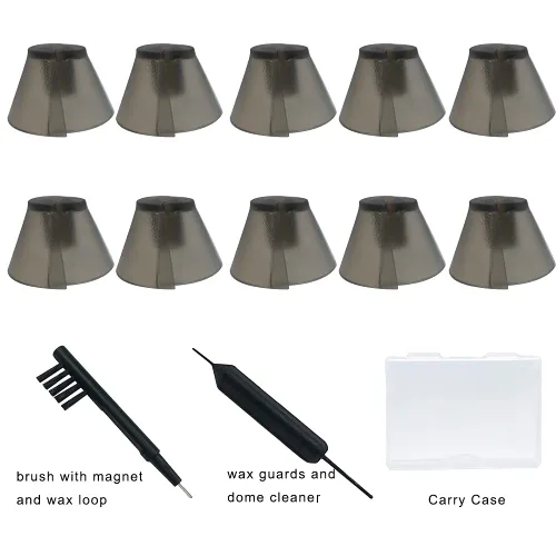 Vista 7 de Smokey Hearing Aid Tulip Domes Puntas para los oídos ReSound Sure Fit Style RIC RITE y Open Fit BTE Amplificador auditivo con herramientas