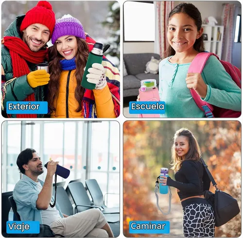 Vista 6 de PATIKIL Fundas para botellas de agua, bolsa de transporte con aislamiento de neopreno con correa para el dedo Negro