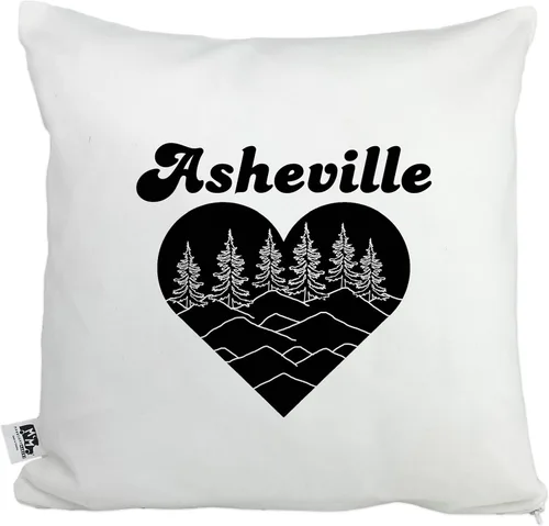 Vista 14 de Moonlight Makers, AVL, Asheville North Carolina, Decorative Pillow Case, 100% Cotton Canvas Pillowcase, Farmhouse Decor, Gift for Home, Funny Design