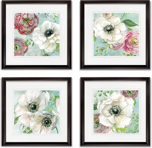 Vista 135 de Wexford Home Colección de primavera de jardín de campo francés, colección de primavera, juego de 4 paneles para decoración de pared de oficina