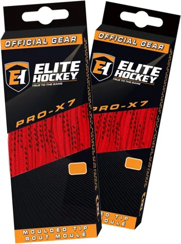 Elite Hockey Pro X7 - Juego de 2 pares de cordones anchos de algodón para patinaje de hockey