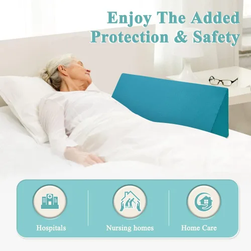 Vista 5 de KAAMOS Almohadillas de espuma para rieles de cama, almohada de barandilla de cama para adultos mayores, almohadillas de seguridad para rieles