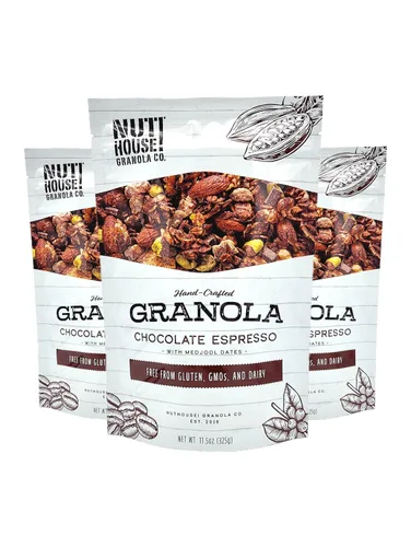 Vista 6 de NutHouse! Granola Company - Granola premium de manzana y arándano Certificada sin gluten, sin OMG, Kosher Vegana, sin soja Bolsa de 12 onzas