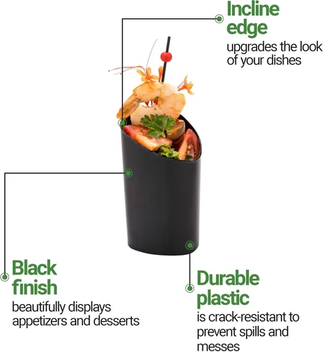 Vista 13 de Restaurantware Vasos de chupito de 3 onzas, 100 vasos de chupito redondos, con acabado negro, vasos de chupito de plástico desechables para servir