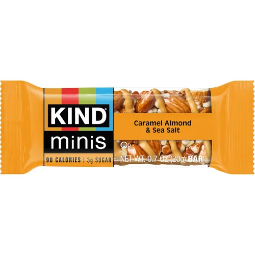 Vista 5 de KIND Minis, almendras y sal marina de caramelo, 0.7 onzas (paquete de 10)