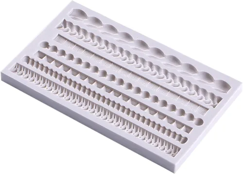 Vista 6 de Moldes de Fondant de Encaje en Espiral, Decoración de Marco de Chocolate Barroco, Molde de Relieve de Marco de Arcilla para Decoración de Pasteles