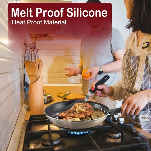 Vista 6 de Juego de 2 espátulas volteadoras de silicona para panqueques, espátulas de cocina resistentes al calor de 600°F para utensilios de cocina
