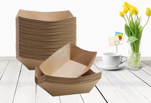 Vista 4 de 50 bandejas desechables para nachos, capacidad de 1 libra, bandejas de papel ecológicas para alimentos, barcos para nachos para fiestas, catering