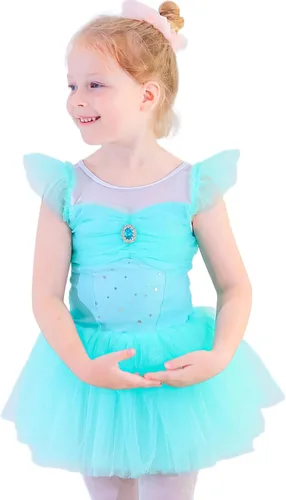 BAOHULU Leotardos de baile para niñas, tutú de ballet, vestido de princesa con falda, traje de práctica de bailarina, 3-8 años