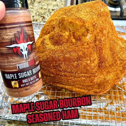 Vista 7 de Rub bourbon de azúcar de arce Rub para barbacoa para cerdo, tocino, jamón, colillas, chuletas y costillas Runnin' Wild Foods, 10.7 onzas