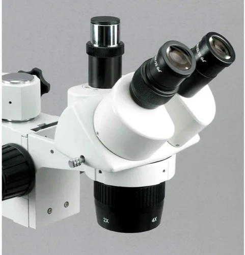 Vista 4 de AmScope Microscopio estéreo trinocular SW-3T24, oculares WH10x, aumento 20X/40X, objetivo 2X/4X, soporte de brazo único