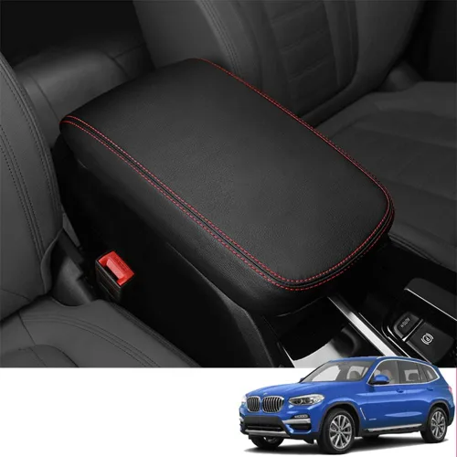 Vista 73 de Great-luck Funda de cuero para consola central con protector de reposabrazos y accesorios (costuras negras) para Nissan Rogue