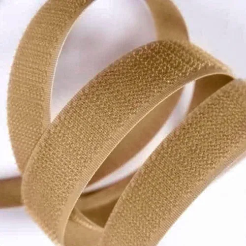 Vista 6 de Cinta de velcro beige de nailon de 1 pulgada de ancho, no adhesiva, 5 yardas de longitud, juego de cierres de cinta entrelazada para bolsos, ropa