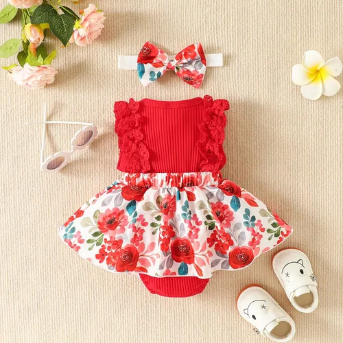 Vista 7 de Vestido de Navidad para bebé, traje de manga larga, con volantes, de reno, a cuadros, bordado, ropa de bebé casual para otoño