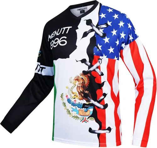 MENUTT Camiseta de ciclismo de montaña para hombre, manga larga, MTB Off-Road México, camisetas de descenso y motocross