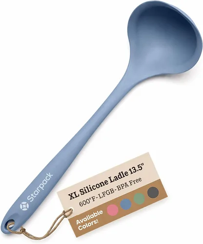 Starpack 'Ladle of Love' XL - Cucharón de silicona prémium – Cucharones de sopa resistentes al calor de hasta 600 °F – Cucharones de cocina para