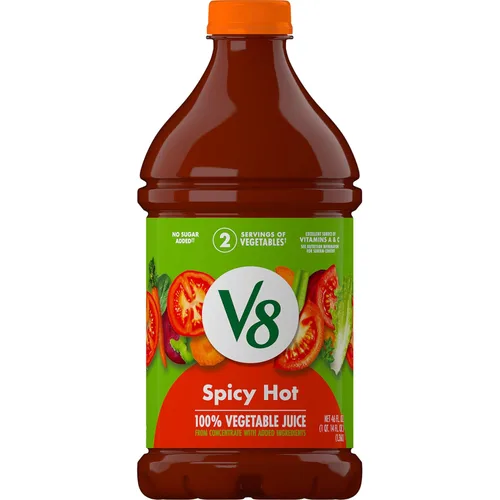 Vista 26 de V8 Jugo de verduras original bajo en sodio, 100% vegetal, botella de 46 onzas líquidas