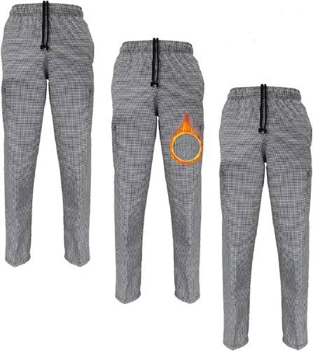 Vista 11 de M&M SCRUBS Pantalones de chef clásicos unisex Negro