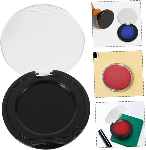 Vista 8 de OSALADI Fingerprint Ink Pad Quick Drying Erasable Thumbprint Pad for Secure Identification and Notary Use Black Base for Financial Documentation and