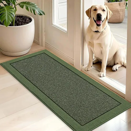 Vista 10 de BEQHAUSE Tapete para puerta interior de 20" x 32", Tapetes atrapa suciedad antideslizantes para entrada lavables, Tapete de bienvenida resistente a