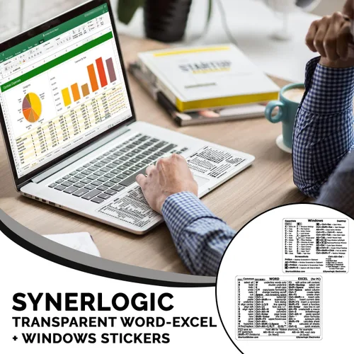 Vista 5 de SYNERLOGIC Guía de referencia rápida para Windows + WordExcel (para Windows), adhesivos de acceso directo de teclado, vinilo sin residuos