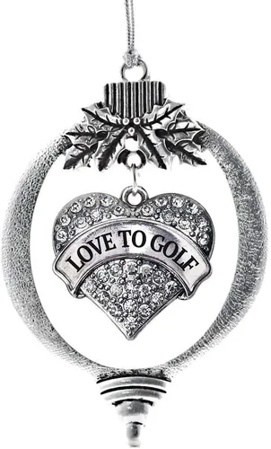 Vista 30 de Inspired Silver Adornos festivos de dije de corazón pave de plata con circonitas cúbicas