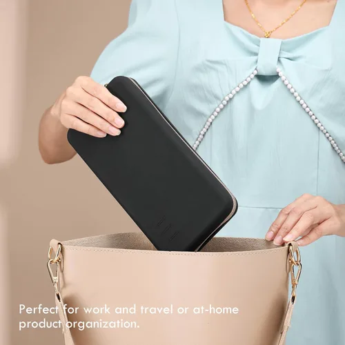 Vista 7 de Bolsa de brochas de maquillaje, Negro, Minimalista Elegante