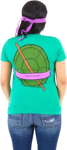 Vista 2 de Teenage Mutant Ninja Turtles TMNT Juniors Costume Green T-Shirt with Eye Mask