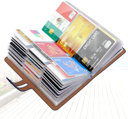 Vista 8 de Padike Soporte para tarjetas de crédito RFID, organizador de tarjetas de visita, con 96 ranuras para tarjetas, protector de tarjetas de crédito