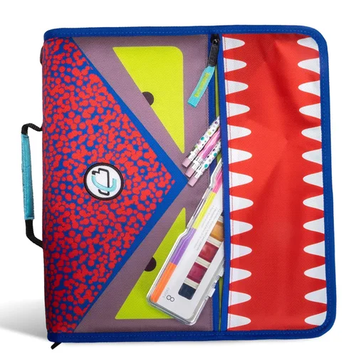 Vista 15 de Case-it La Carpeta Dual 2 en 1 con Cremallera Dos Anillos en D de 1.5 Pulgadas, Capacidad para 600 Hojas, Estuche para Lápices y Múltiples