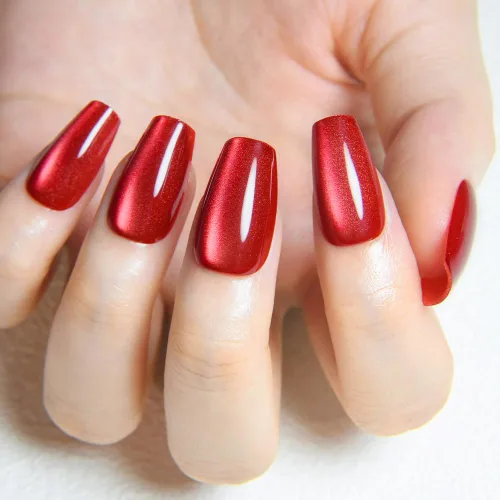Vista 3 de evpct-Uñas postizas de gel a presión estilo bailarina y ojo de gato; cuadradas y medianas, con pegamento, reutilizables, suaves, acrílicas