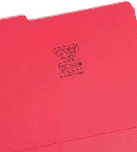 Vista 3 de Smead Carpeta, carta, 11 puntos, tamaño 1/3, Rojo