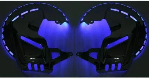 Vista 3 de TCT-MOTORPARTS Cubiertas para rotor de freno delantero + anillo de barra de luz LED azul para Honda Goldwing GL1800 2001-2017 F6B 2013-2017